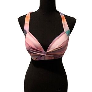 La Blanca Ocean Tides Bikini Top in Multicolor size 10